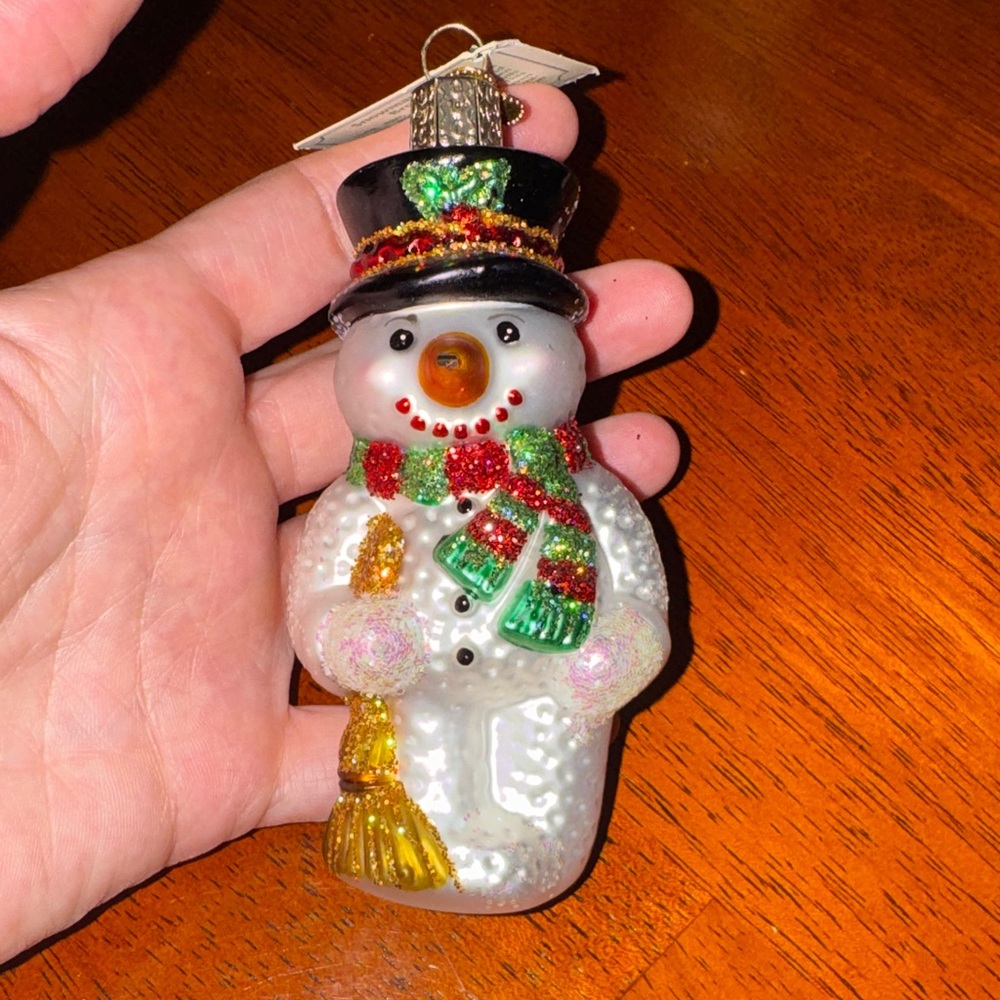 Festive Snowman Ornament with Scarf and Hat
